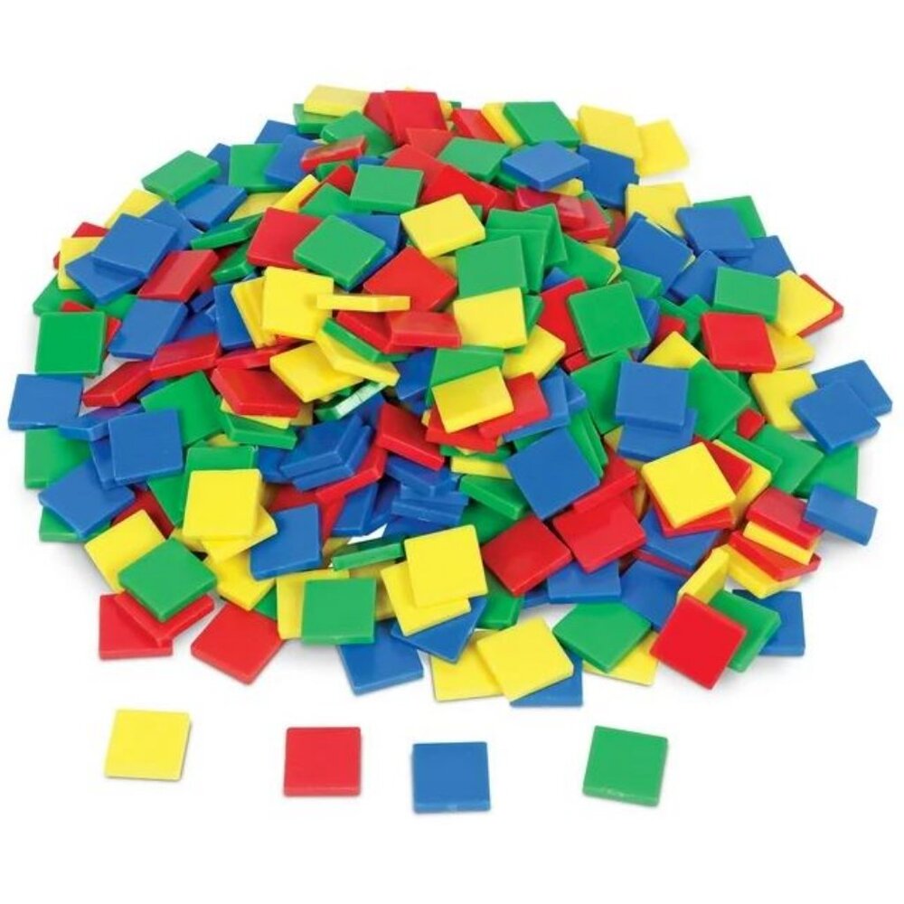 NEW 400 Square Color Tiles Math Manipulatives Sorting Stacking Comparing Blocks - Picture 5 of 5